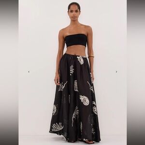 DISSH Positano Black Ramie Midi Skirt New With Tags!